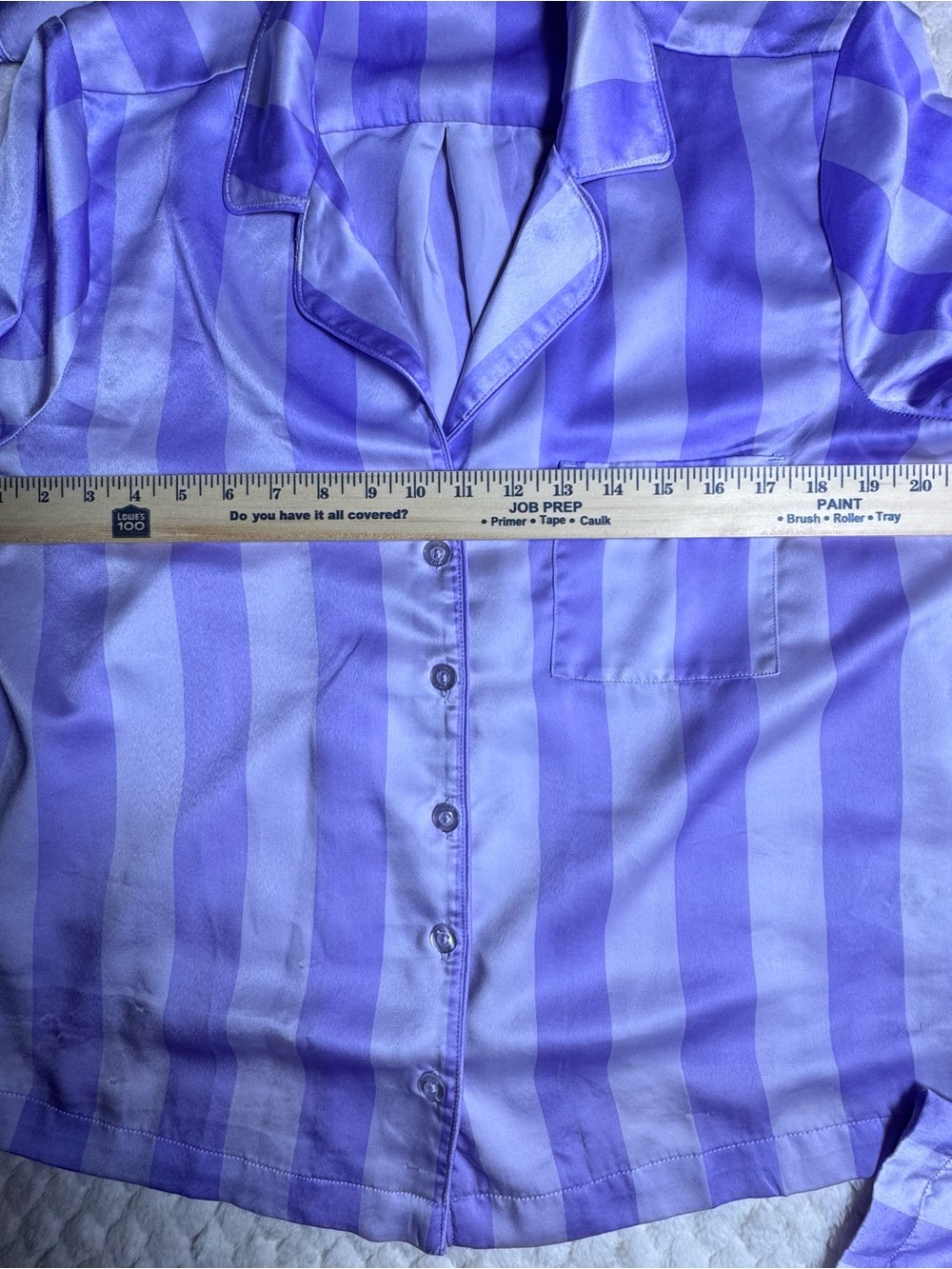 LOFT Satin Lavender Stripe Pajama Set | Coquette Soft Girl Loungewear - Picture 7 of 9